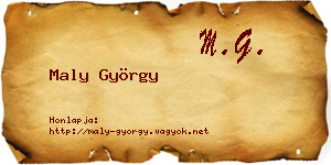 Maly György névjegykártya